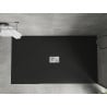 Mexen Hugo rechteckige SMC-Duschwanne 180 x 100 cm, schwarz, Abdeckung inox - 42701018-X