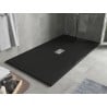 Mexen Hugo rechteckige Duschwanne SMC 160 x 100 cm, schwarz, Abdeckung inox - 42701016-X