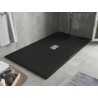 Mexen Hugo rechteckige Duschwanne SMC 170 x 100 cm, schwarz, Abdeckung Inox - 42701017-X
