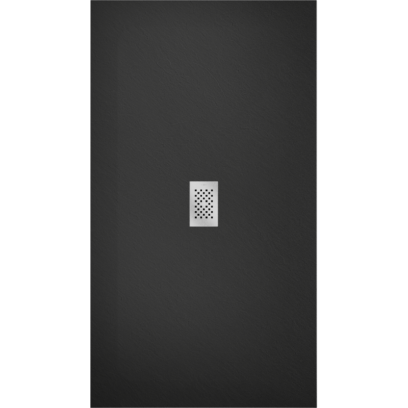 Mexen Hugo rechteckige SMC-Duschwanne 200 x 100 cm, schwarz, Abdeckung Inox - 42701020-X