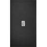 Mexen Hugo rechteckige SMC-Duschwanne 200 x 100 cm, schwarz, Abdeckung Inox - 42701020-X