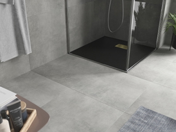 Mexen Hugo quadratische Duschwanne SMC 70 x 70 cm, schwarz, Goldene Abdeckung - 42707070-G