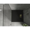 Mexen Hugo quadratische SMC-Duschwanne 90 x 90 cm, schwarz, Abdeckung in Gold - 42709090-G
