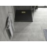Mexen Hugo quadratische SMC-Duschwanne 90 x 90 cm, schwarz, Abdeckung in Gold - 42709090-G