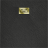 Mexen Hugo quadratische Duschwanne SMC 80 x 80 cm, schwarz, Abdeckung gold - 42708080-G