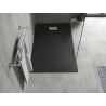 Mexen Hugo rechteckige SMC-Duschwanne 150 x 70 cm, schwarz, goldene Abdeckung - 42707015-G