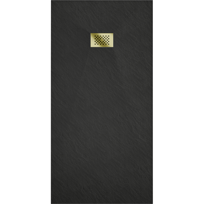 Mexen Hugo rechteckige SMC-Duschwanne 170 x 80 cm, schwarz, goldene Abdeckung - 42708017-G