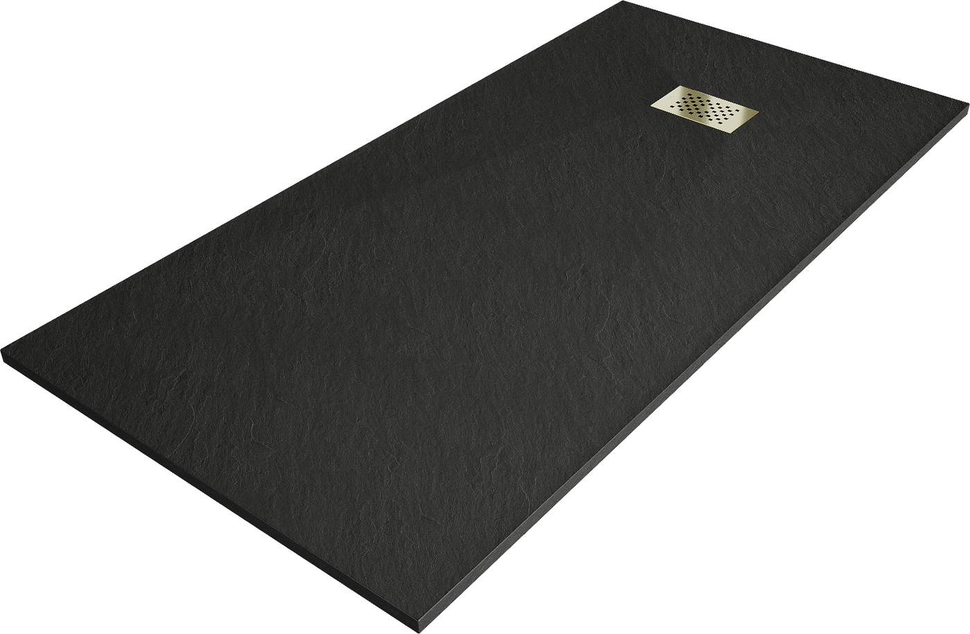 Mexen Hugo Rechteck-Duschwanne SMC 170 x 80 cm, schwarz, Abdeckung gold - 42708017-G