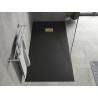 Mexen Hugo rechteckige SMC-Duschwanne 170 x 80 cm, schwarz, goldene Abdeckung - 42708017-G