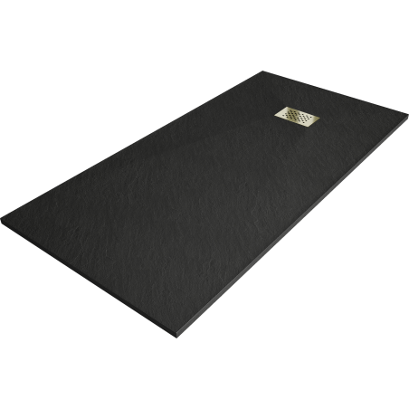 Mexen Hugo rechteckige Duschwanne SMC 180 x 80 cm, schwarz, goldene Abdeckung - 42708018-G