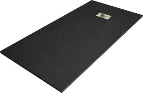 Mexen Hugo rechteckige Duschwanne SMC 180 x 80 cm, schwarz, goldene Abdeckung - 42708018-G