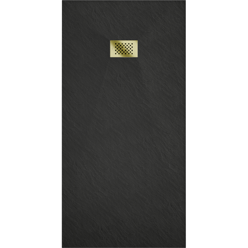 Mexen Hugo rechteckige Duschwanne SMC 180 x 80 cm, schwarz, goldene Abdeckung - 42708018-G