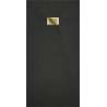 Mexen Hugo rechteckige Duschwanne SMC 180 x 80 cm, schwarz, goldene Abdeckung - 42708018-G