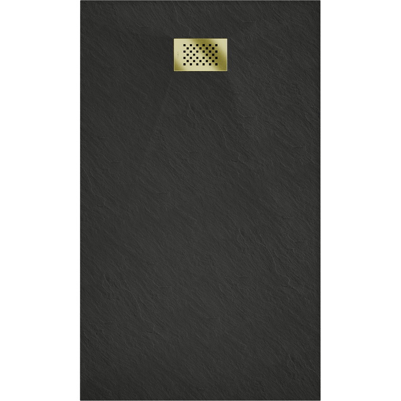 Mexen Hugo Rechteckige SMC-Duschtasse 140 x 90 cm, schwarz, Abdeckung gold - 42709014-G
