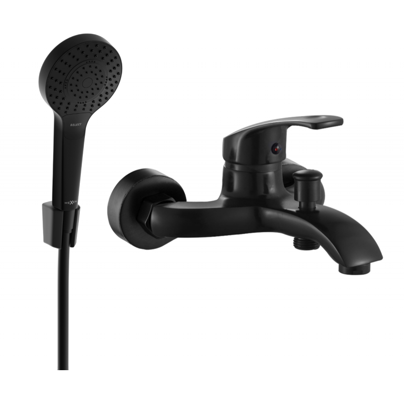Mexen Fabia R05 Badewannenarmatur mit Duschset, schwarz - 74653R05-70