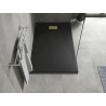 Mexen Hugo rechteckige Duschwanne SMC 160 x 90 cm, schwarz, goldene Abdeckung - 42709016-G