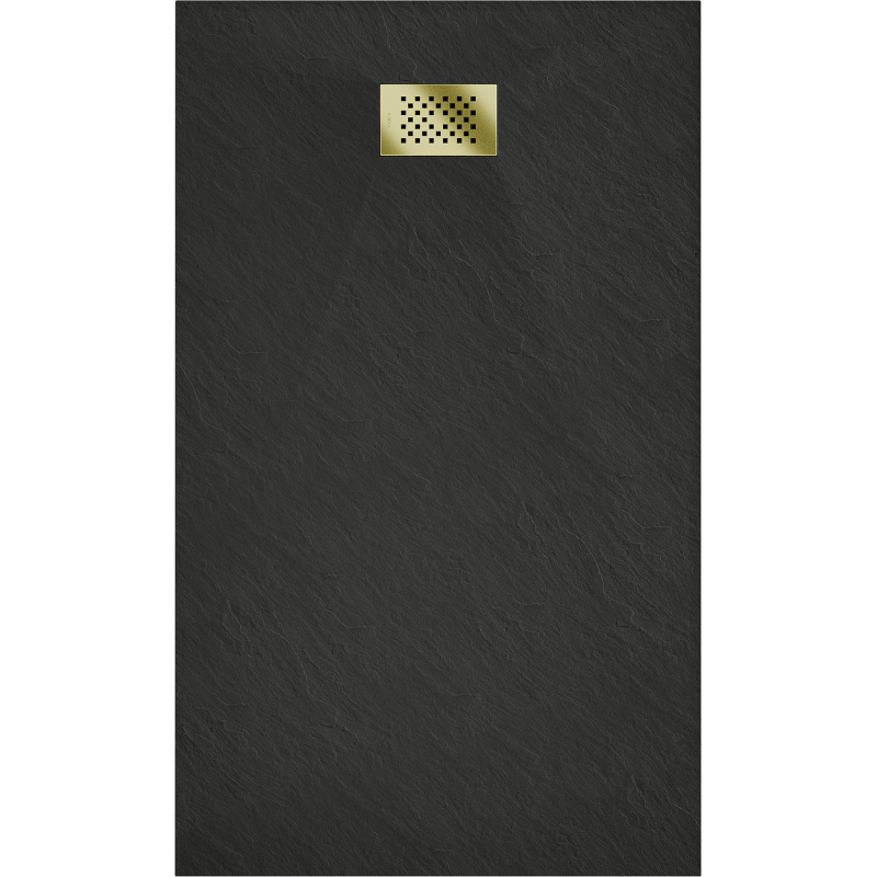 Mexen Hugo rechteckige Duschwanne SMC 160 x 90 cm, schwarz, goldene Abdeckung - 42709016-G