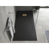Mexen Hugo rechteckige Duschwanne SMC 170 x 90 cm, schwarz, goldene Abdeckung - 42709017-G