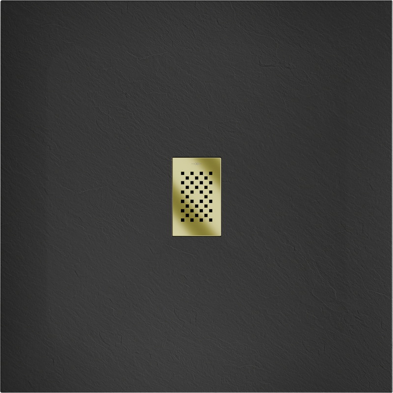 Mexen Hugo quadratische Duschwanne SMC 100 x 100 cm, schwarz, goldene Abdeckung - 42701010-G