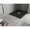 Mexen Hugo rechteckige Duschwanne SMC 130 x 100 cm, schwarz, goldene Abdeckung - 42701013-G