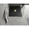 Mexen Hugo rechteckige Duschwanne SMC 140 x 100 cm, schwarz, Abdeckung gold - 42701014-G
