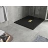 Mexen Hugo rechteckige Duschwanne SMC 140 x 100 cm, schwarz, Abdeckung gold - 42701014-G
