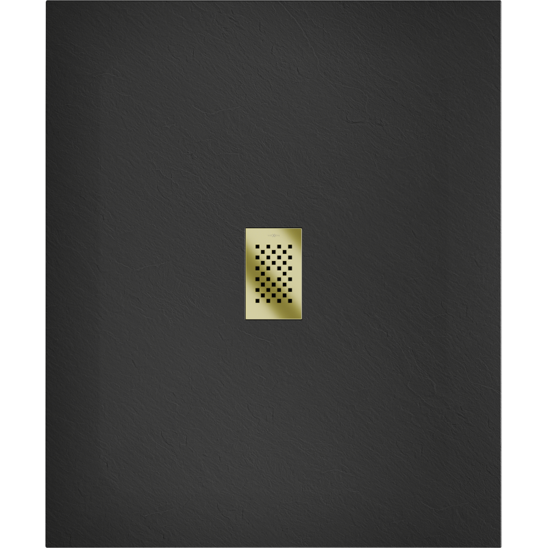 Mexen Hugo rechteckige Duschwanne SMC 130 x 100 cm, schwarz, goldene Abdeckung - 42701013-G