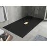 Mexen Hugo rechteckige Duschwanne SMC 150 x 100 cm, schwarz, Abdeckung gold - 42701015-G