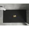 Mexen Hugo rechteckige Duschwanne SMC 150 x 100 cm, schwarz, Abdeckung gold - 42701015-G