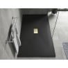 Mexen Hugo rechteckige Duschwanne SMC 150 x 100 cm, schwarz, Abdeckung gold - 42701015-G