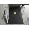 Mexen Hugo Rechteckige SMC-Duschwanne 160 x 100 cm, schwarz, goldene Abdeckung - 42701016-G