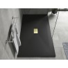 Mexen Hugo rechteckige Duschwanne SMC 160 x 100 cm, schwarz, goldene Abdeckung - 42701016-G