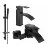 Mexen Libra DQ77 Badewannen-Set, schwarz - 745103DQ77-70