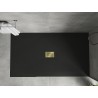Mexen Hugo rechteckige Duschwanne SMC 180 x 100 cm, schwarz, goldene Blende - 42701018-G
