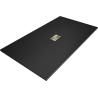 Mexen Hugo rechteckige Duschwanne SMC 180 x 100 cm, schwarz, goldene Blende - 42701018-G