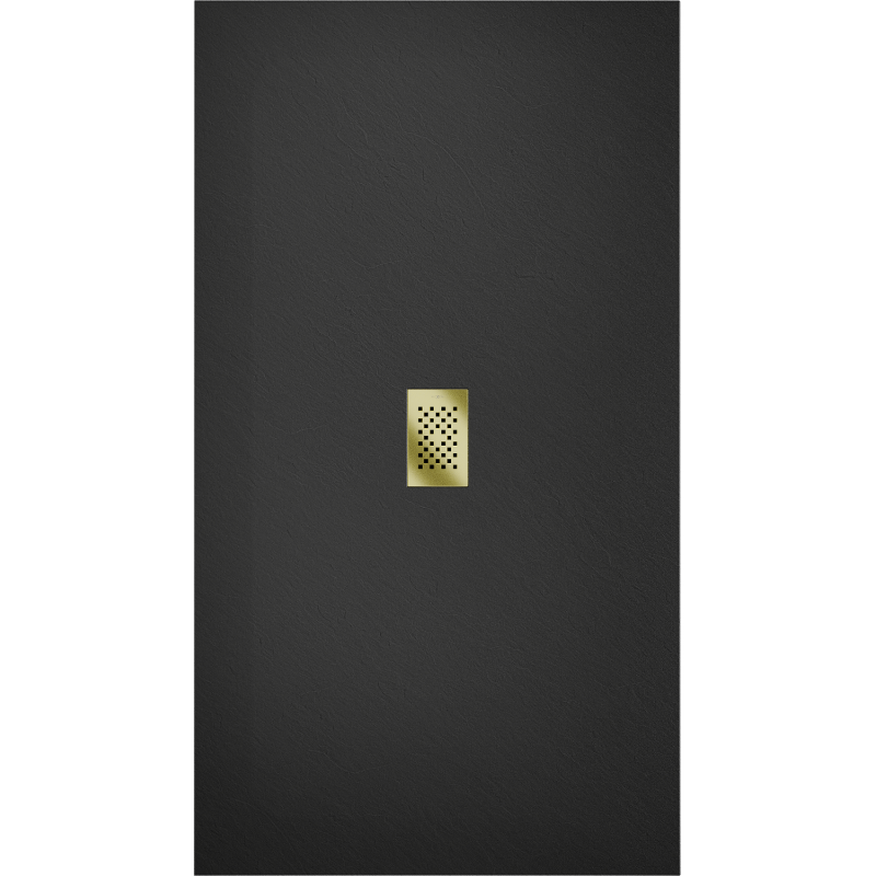 Mexen Hugo rechteckige Duschwanne SMC 180 x 100 cm, schwarz, goldene Blende - 42701018-G