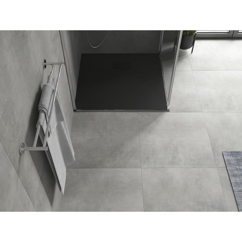 Mexen Hugo quadratische Duschwanne SMC 70 x 70 cm, schwarz, schwarze Abdeckung - 42707070-B
