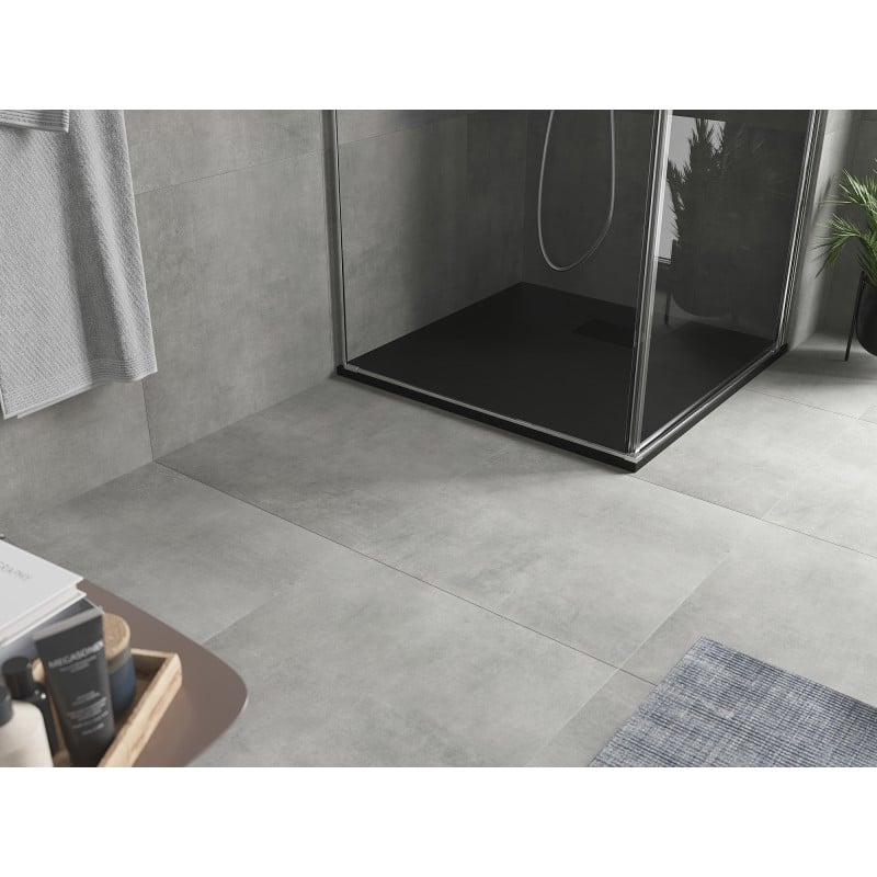 Mexen Hugo quadratische Duschwanne SMC 70 x 70 cm, schwarz, schwarze Abdeckung - 42707070-B