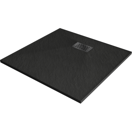 Mexen Hugo quadratische Duschwanne SMC 90 x 90 cm, schwarz, schwarze Abdeckung - 42709090-B