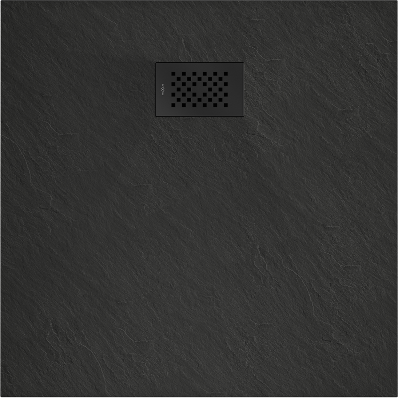 Mexen Hugo quadratische Duschwanne SMC 80 x 80 cm, schwarz, schwarze Abdeckung - 42708080-B