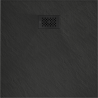 Mexen Hugo quadratische Duschwanne SMC 90 x 90 cm, schwarz, schwarze Abdeckung - 42709090-B