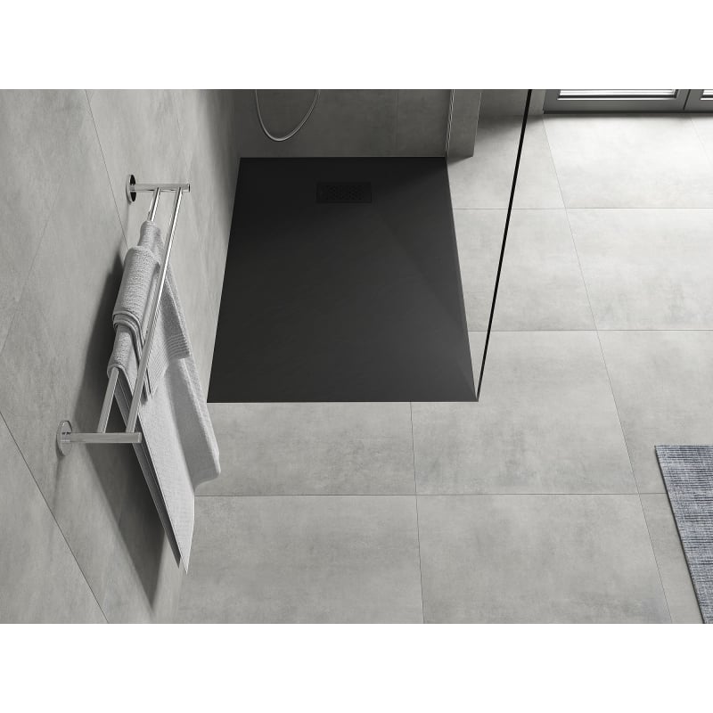 Mexen Hugo Rechteckige Duschwanne SMC 130 x 70 cm, schwarz, schwarze Abdeckung - 42707013-B