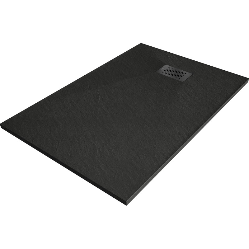 Mexen Hugo rechteckige SMC-Duschwanne 100 x 70 cm, schwarz, schwarze Abdeckung - 42707010-B