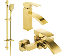 Mexen Libra DQ62 Badezimmerset, Gold - 745103DQ62-50