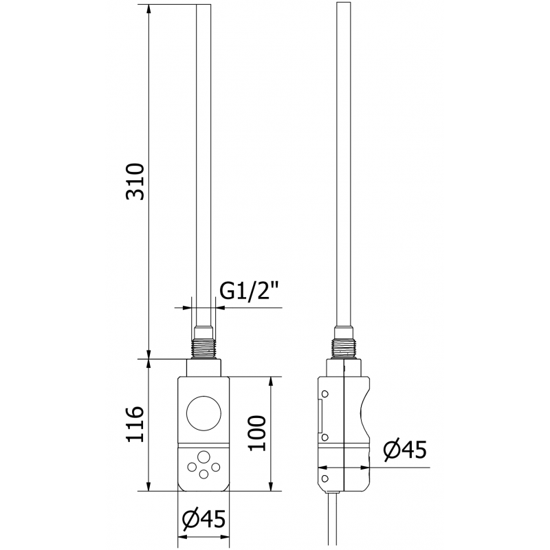 Mexen Ares elektrischer Heizkörper 700 x 400 mm, 300 W, Chrom - W102-0700-400-2300-01
