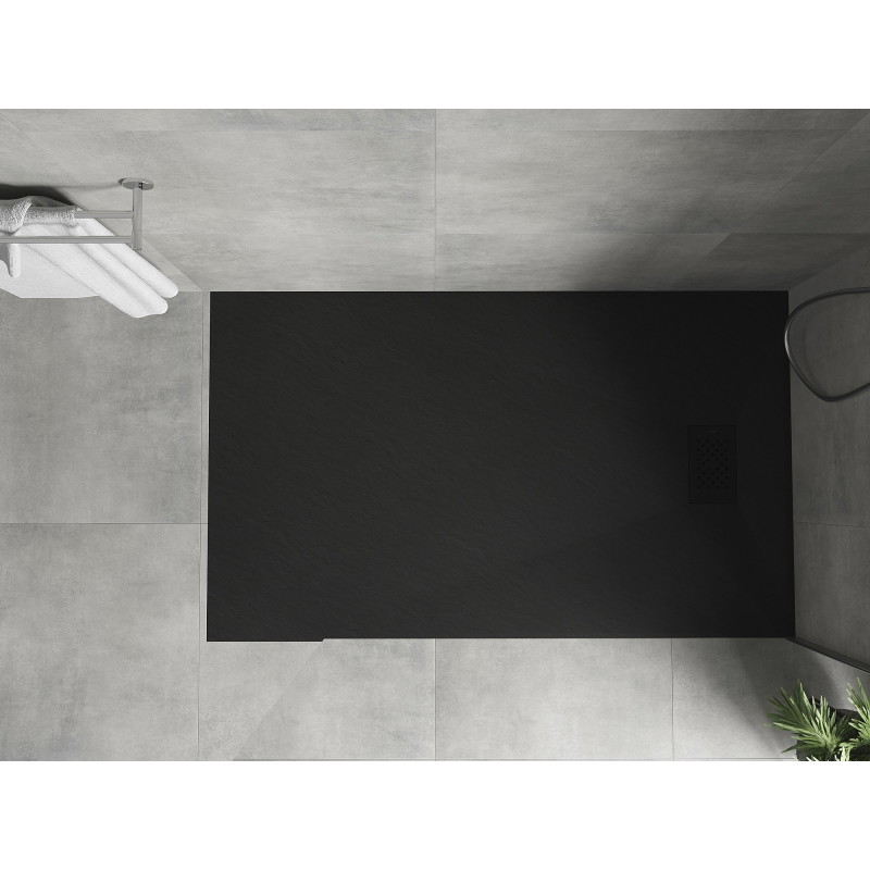 Mexen Hugo Rechteckige Duschwanne SMC 140 x 70 cm, schwarz, schwarze Abdeckung - 42707014-B