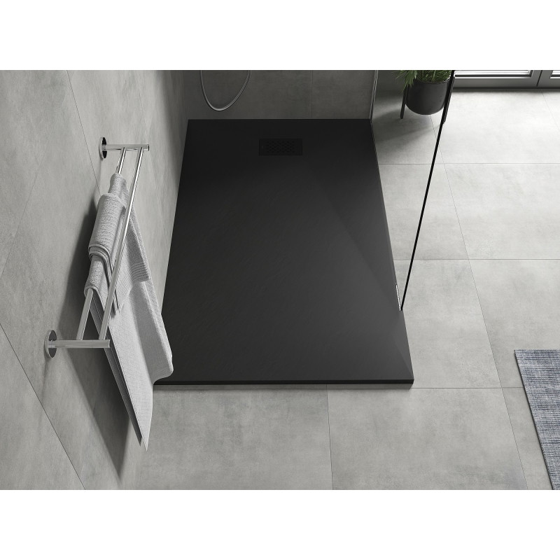 Mexen Hugo Rechteckige Duschwanne SMC 140 x 70 cm, schwarz, schwarze Abdeckung - 42707014-B