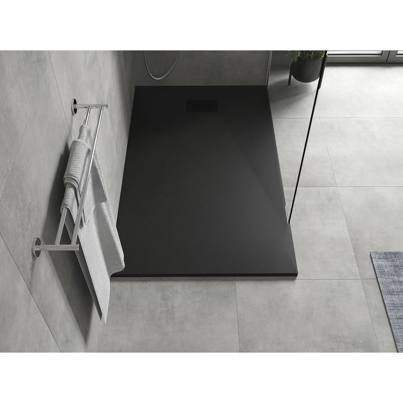 Mexen Hugo rechteckige SMC-Duschwanne 140 x 70 cm, schwarz, schwarze Abdeckung - 42707014-B