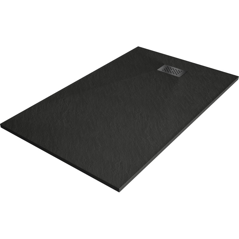 Mexen Hugo Rechteckige Duschwanne SMC 140 x 80 cm, schwarz, schwarze Abdeckung - 42708014-B