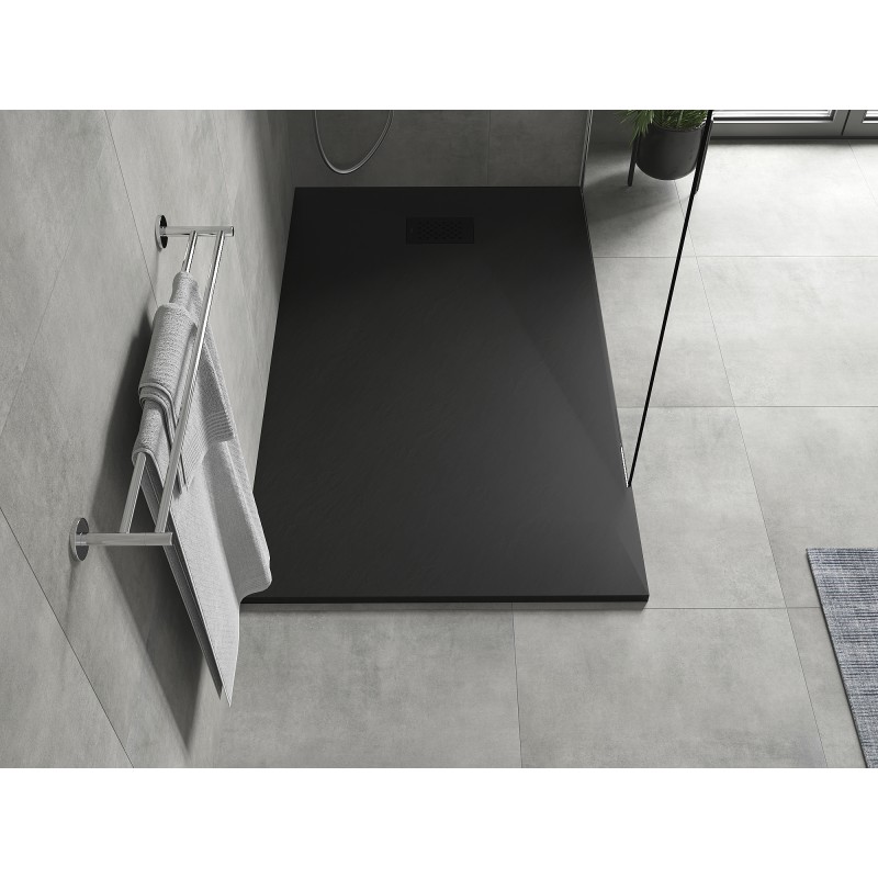 Mexen Hugo rechteckige SMC-Duschwanne 150 x 80 cm, schwarz, schwarze Abdeckung - 42708015-B